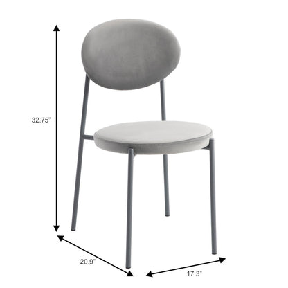 Euston Modern Velvet Dining Chair with Grey Steel Frame