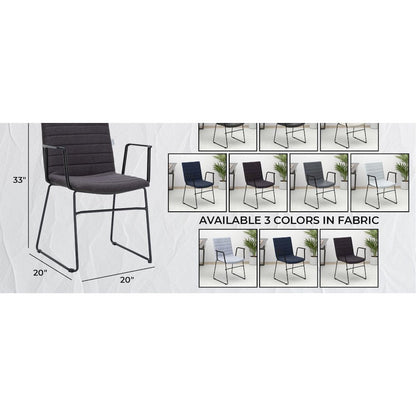 Zylar Series Office Guest Arm Chair in Brown Fabric