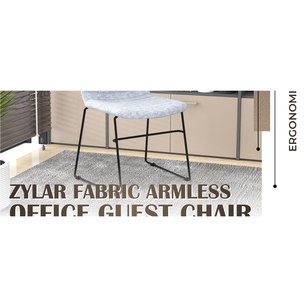 Zylar Series Office Guest Chair in Grey Fabric