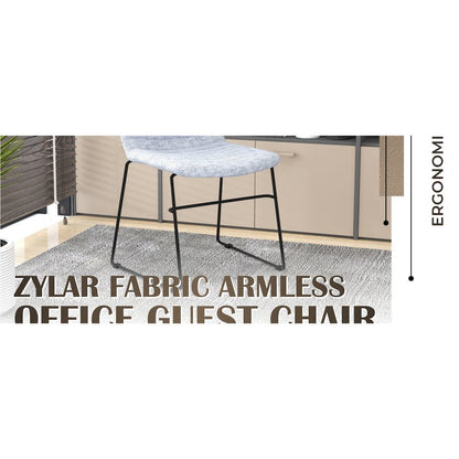 Zylar Series Office Guest Chair in Grey Fabric