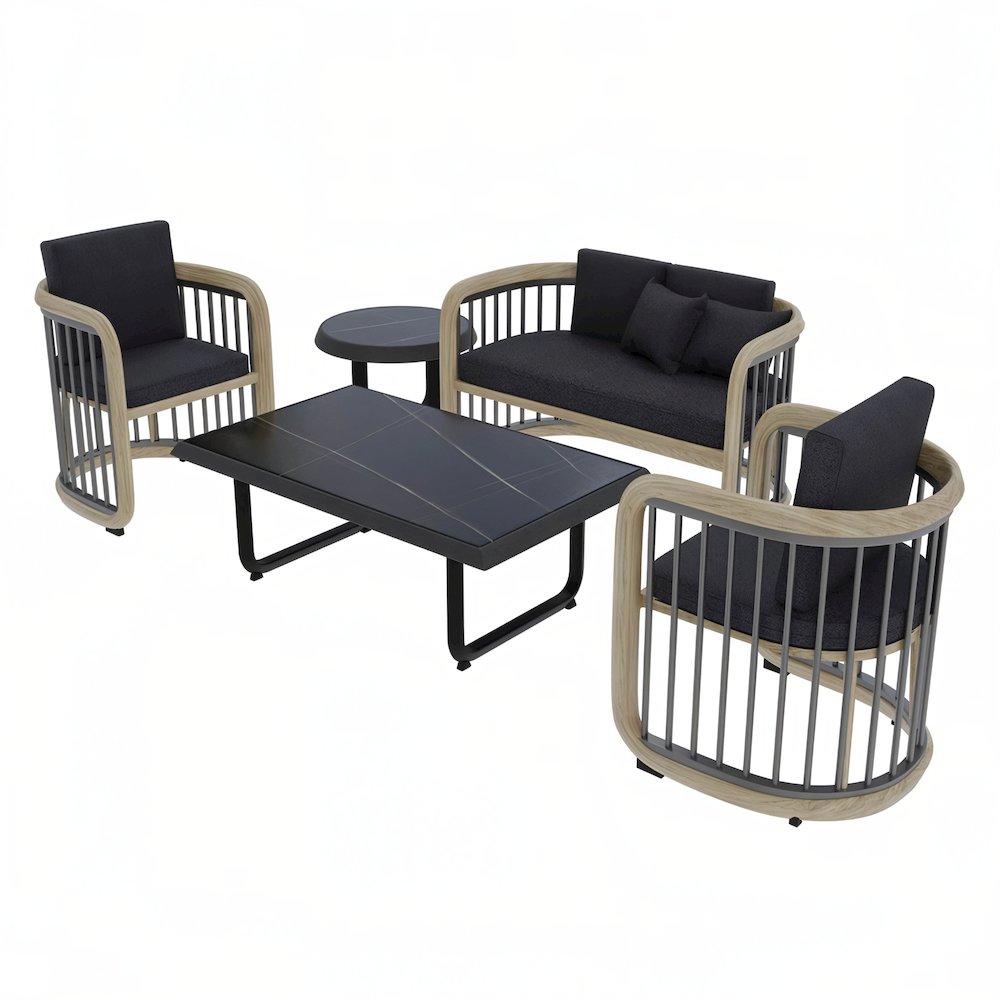 Venice Collection Modern Dining Chair In Black set of 2 in Dark Brown