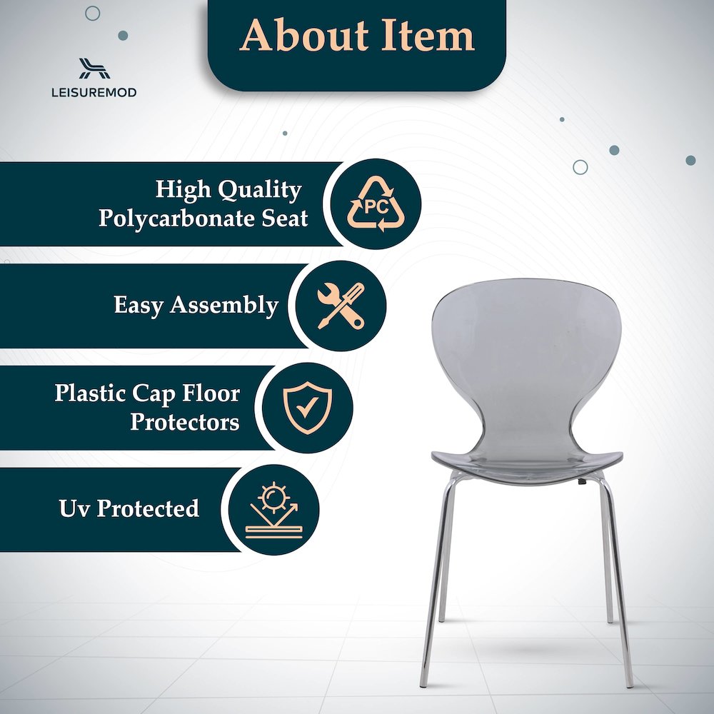 Modern Oyster Transparent Side Chair