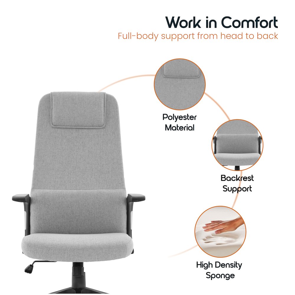 Nexa Collection Modern Office Chair In Grey Fabric