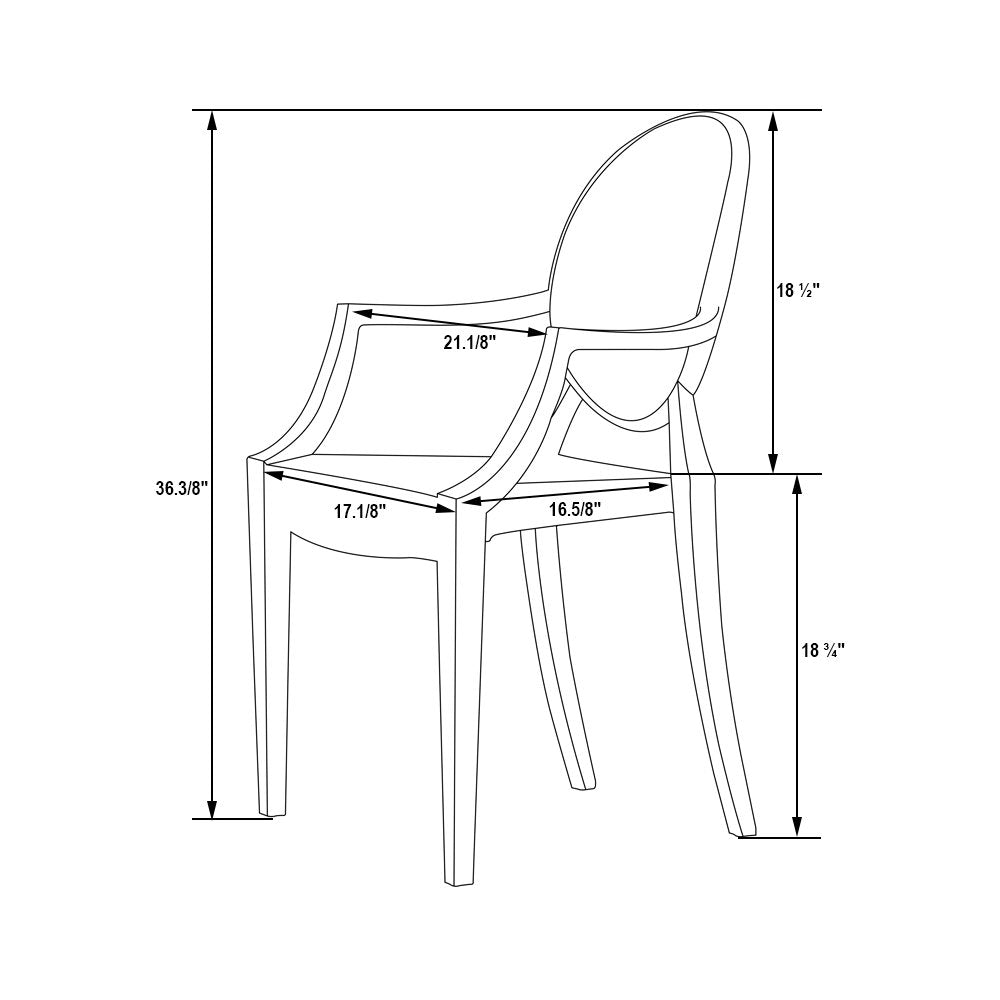 Carroll Modern Acrylic Dining Side Chair, Set of 4