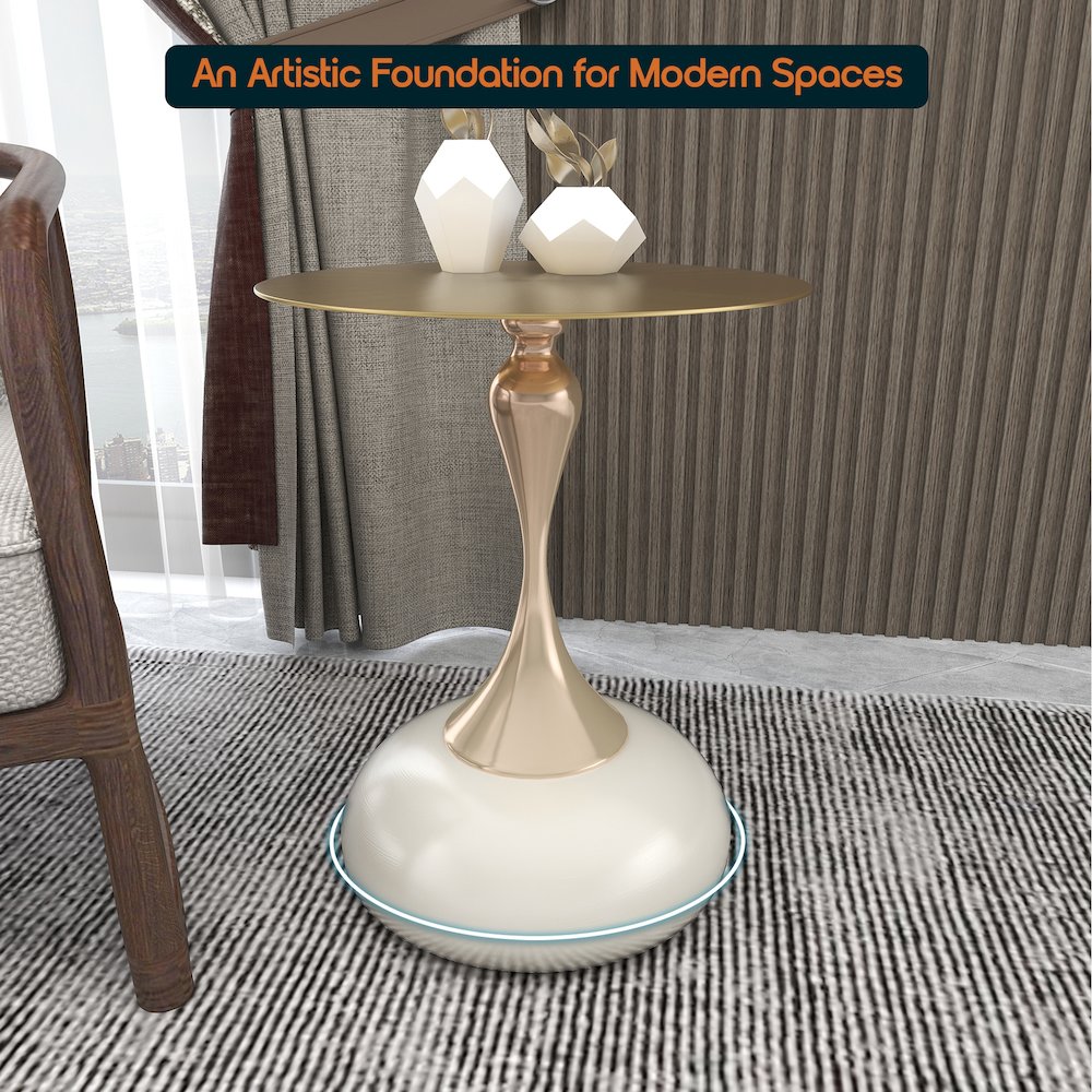 Savoy Collection Modern End Table In White
