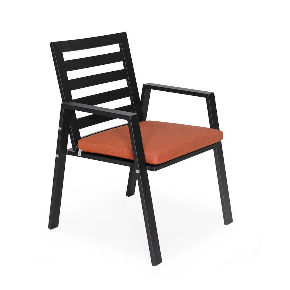 Chelsea 7-Piece Patio Dining Set 78-118" Wide Dining Armchair in Orange