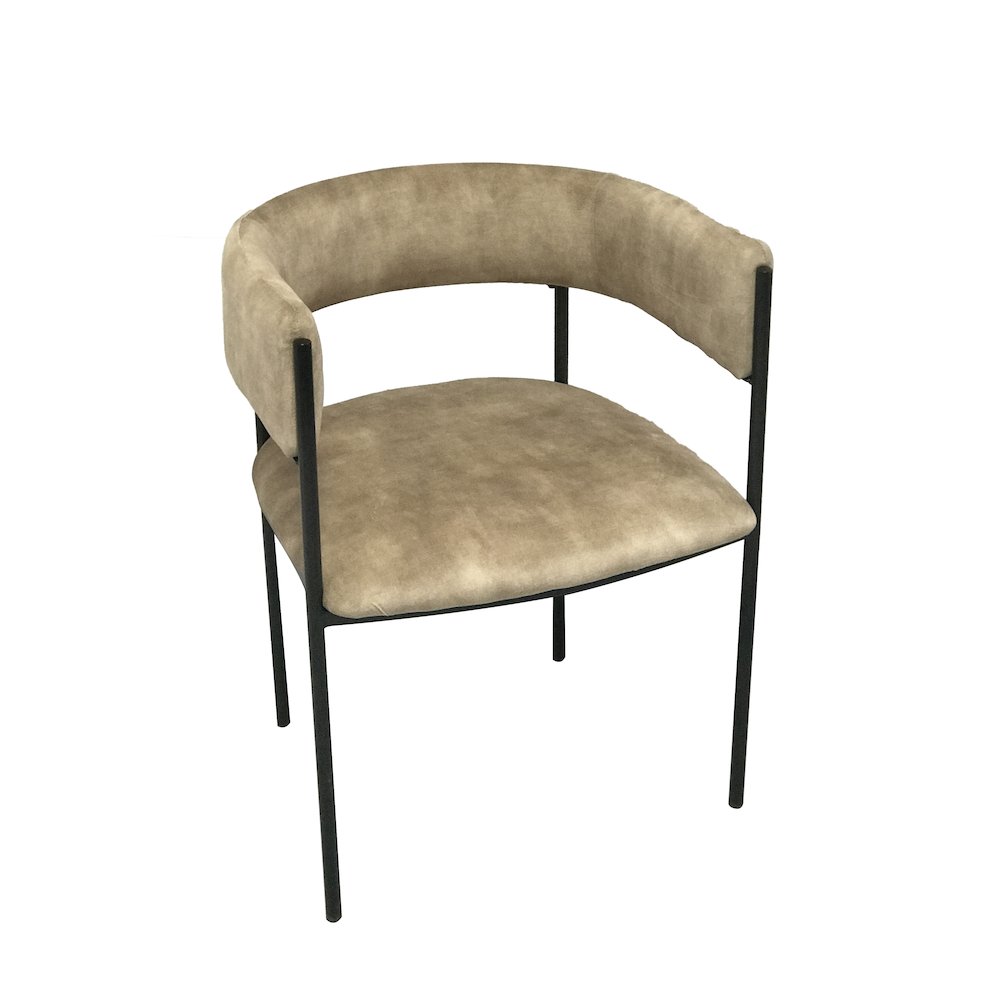 Cyril Collection Modern Chair in Light Brown Velvet