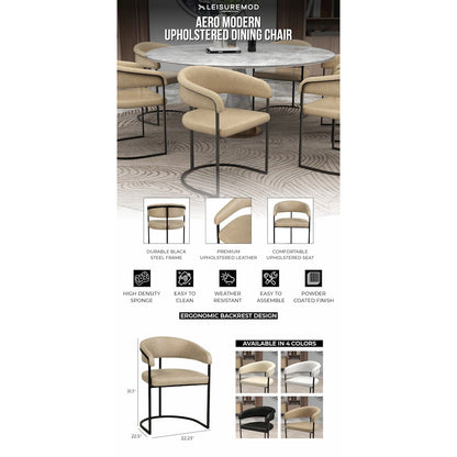 Aero Collection Modern Dining Chair in Toupe