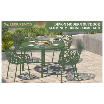 Modern Devon Aluminum Armchair, Set of 4