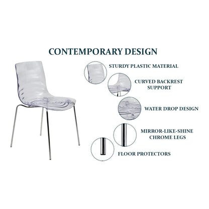 Astor Water Ripple Design Dining Chair Set of 4