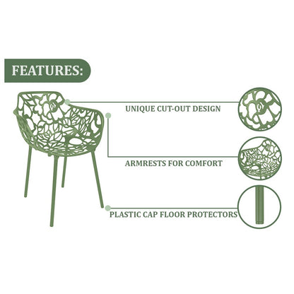 Modern Devon Aluminum Armchair, Set of 4