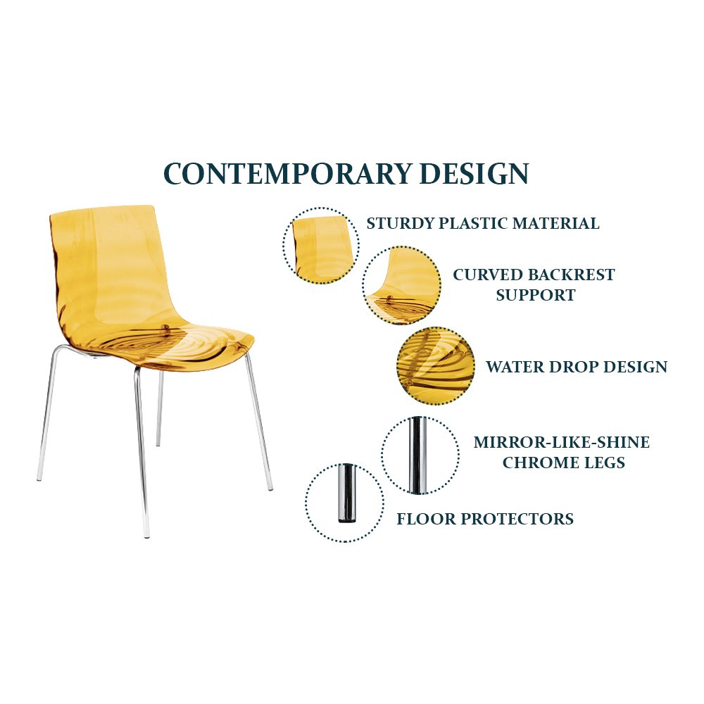 Astor Water Ripple Design Dining Chair Set of 4