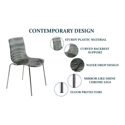 Astor Water Ripple Design Dining Chair Set of 4