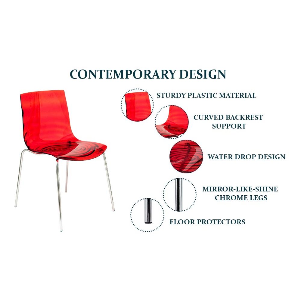 Astor Water Ripple Design Dining Chair Set of 4