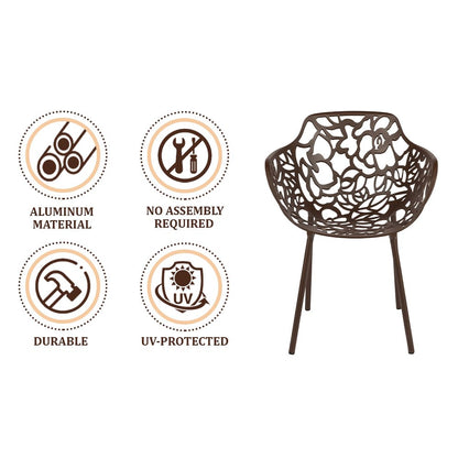 Modern Devon Aluminum Armchair, Set of 4