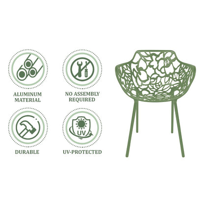 Modern Devon Aluminum Armchair, Set of 4