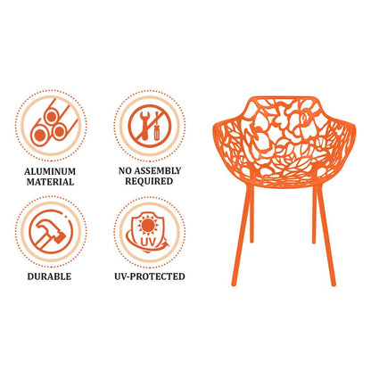Modern Devon Aluminum Armchair, Set of 4