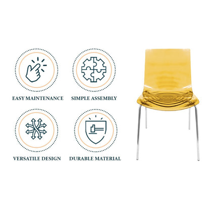 Astor Water Ripple Design Dining Chair Set of 4