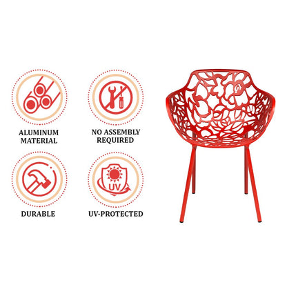 Modern Devon Aluminum Armchair, Set of 4