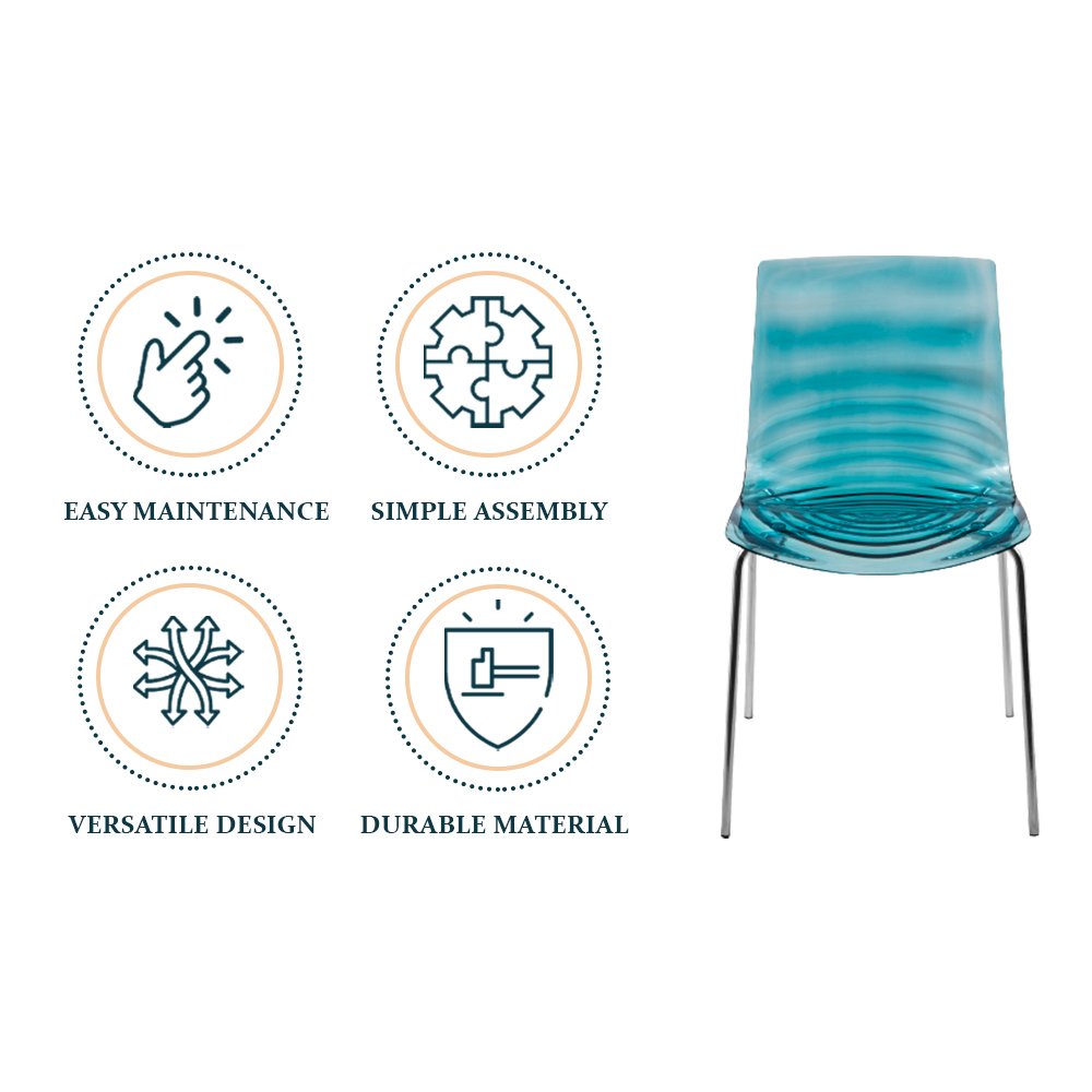 Astor Water Ripple Design Dining Chair Set of 4