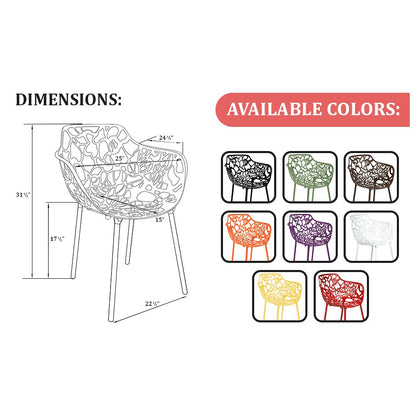 Modern Devon Aluminum Armchair, Set of 4
