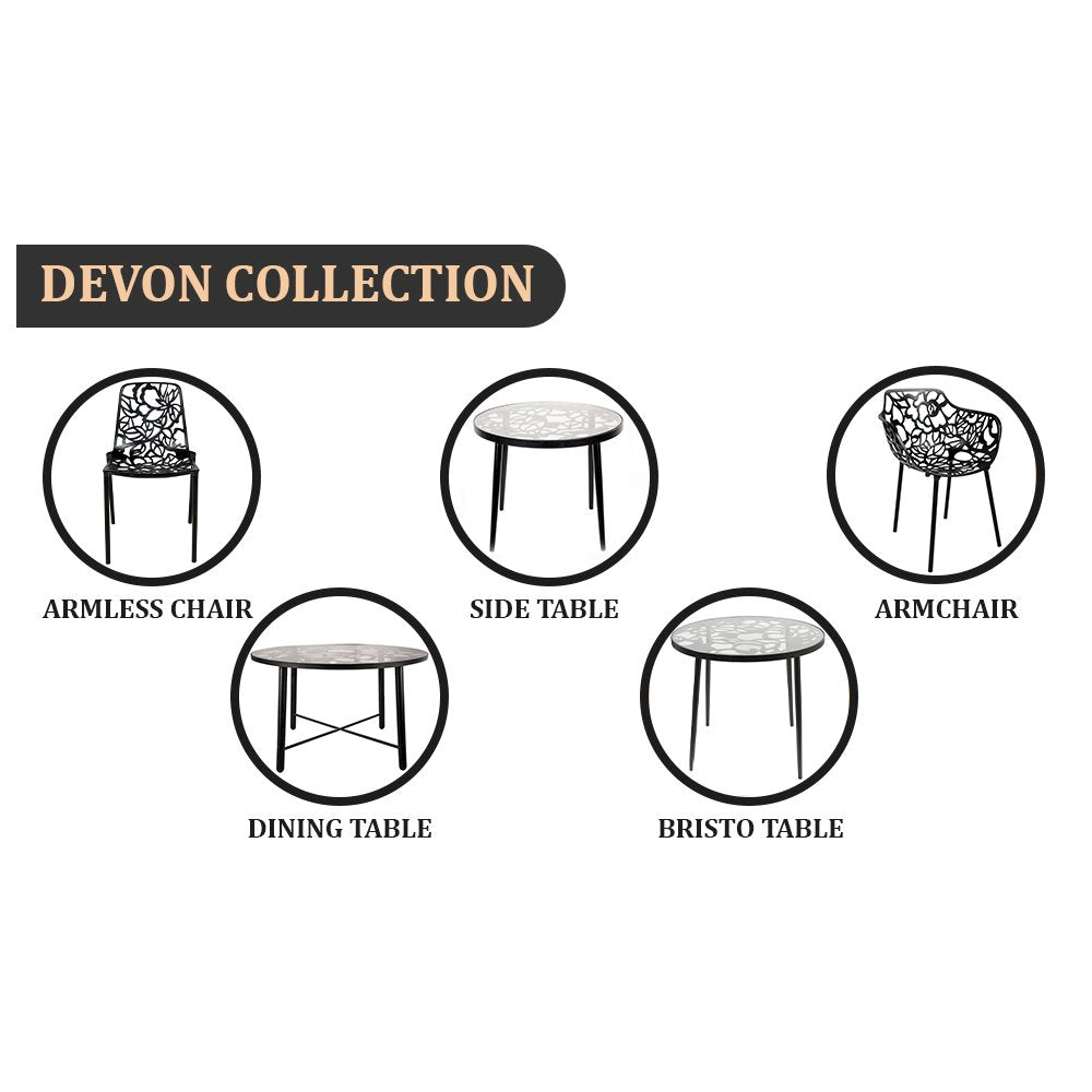 Modern Devon Aluminum Armchair, Set of 4
