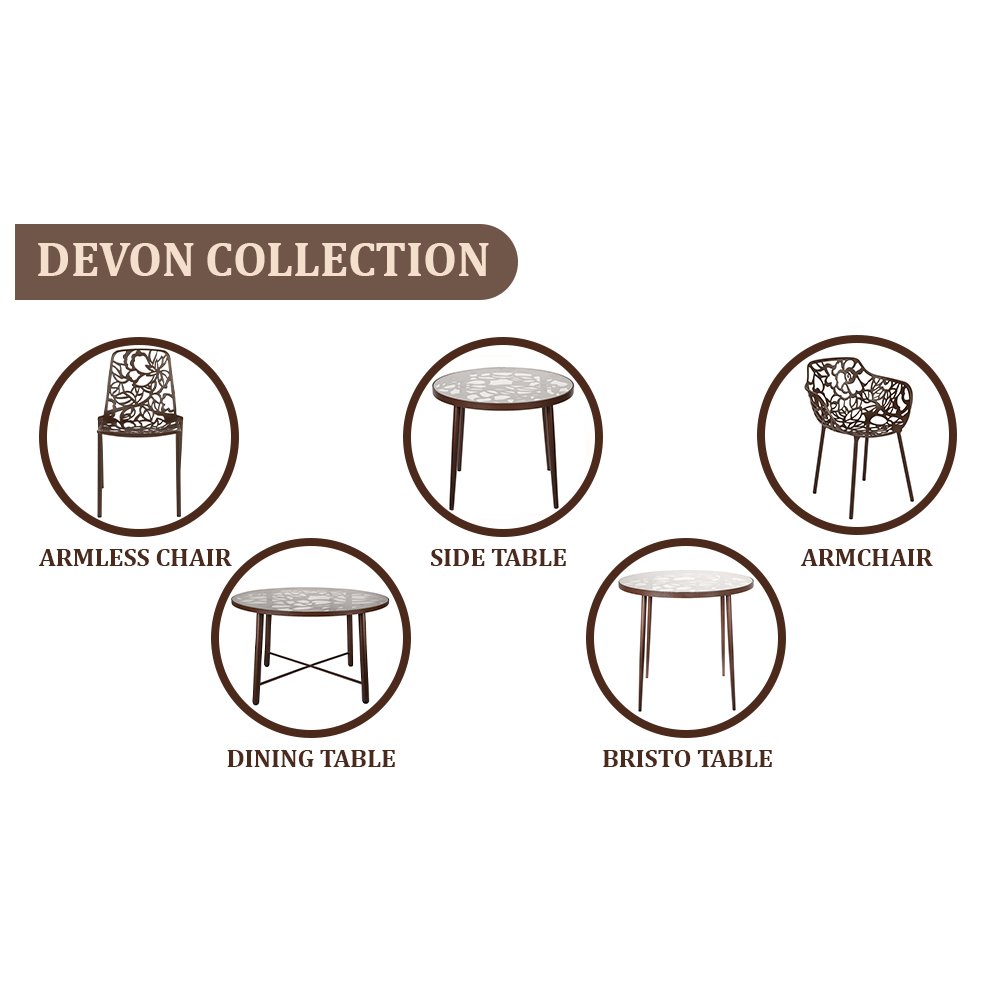 Modern Devon Aluminum Armchair, Set of 4