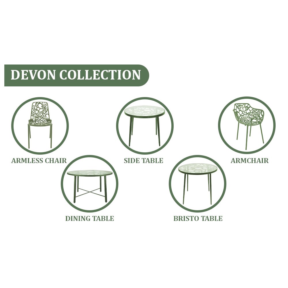 Modern Devon Aluminum Armchair, Set of 4
