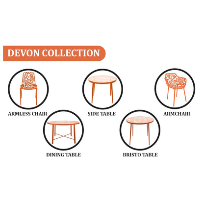 Modern Devon Aluminum Armchair, Set of 4