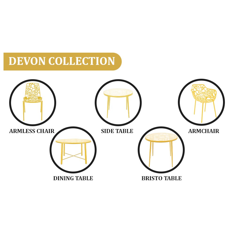 Modern Devon Aluminum Armchair, Set of 4