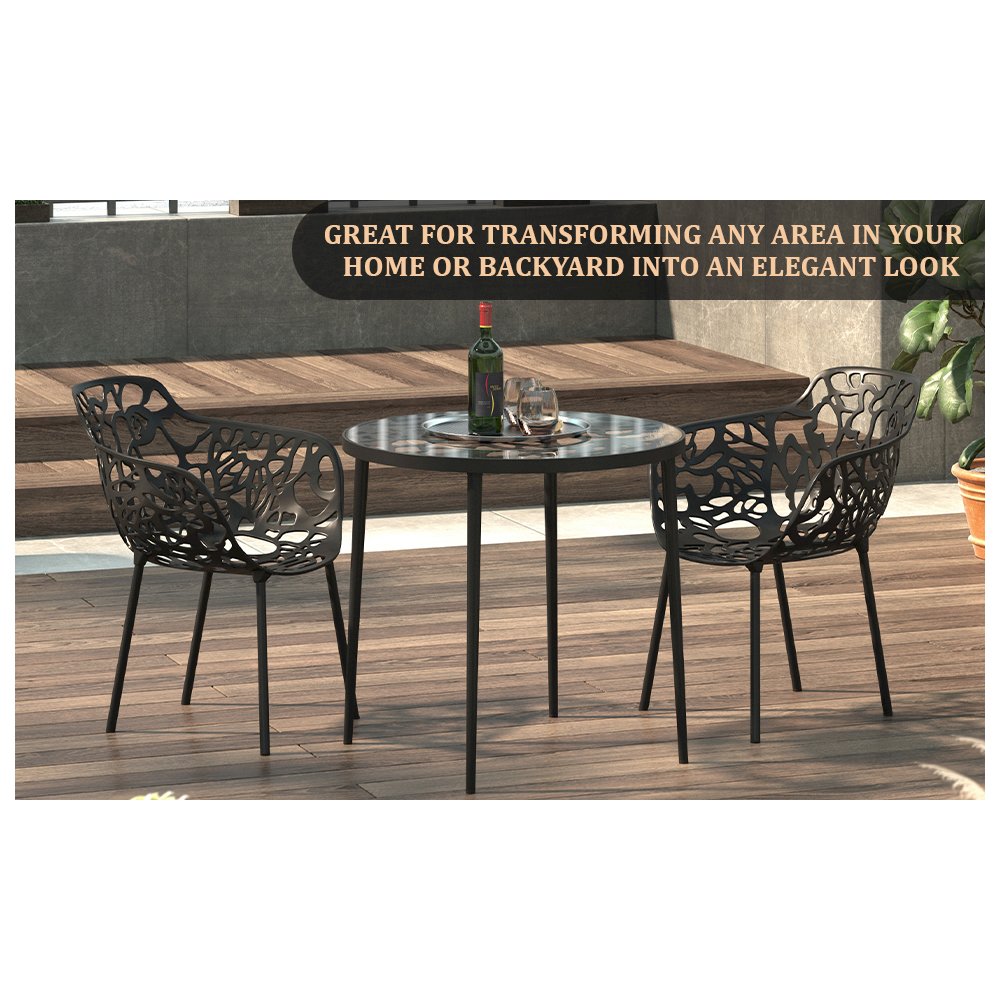 Modern Devon Aluminum Armchair, Set of 4