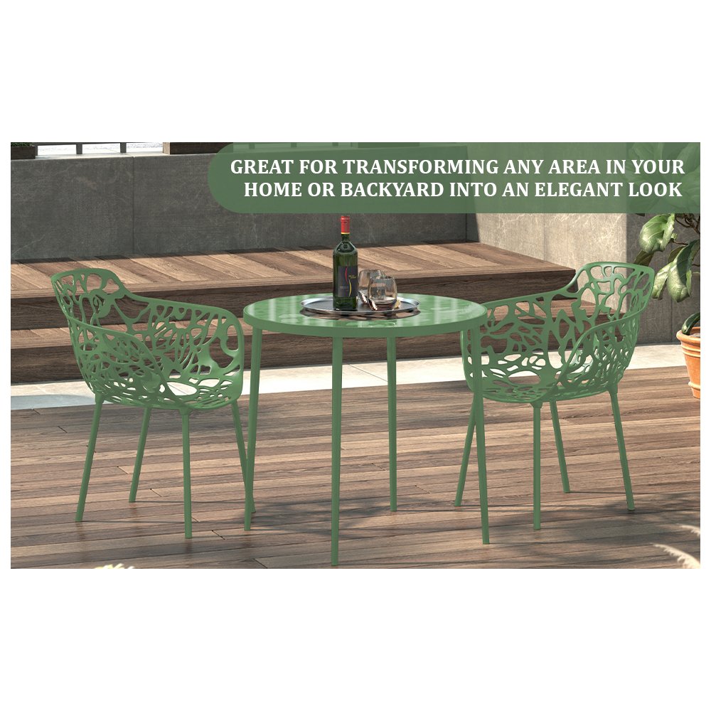 Modern Devon Aluminum Armchair, Set of 4