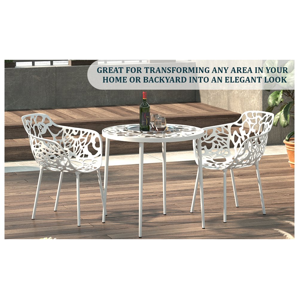 Modern Devon Aluminum Armchair, Set of 4