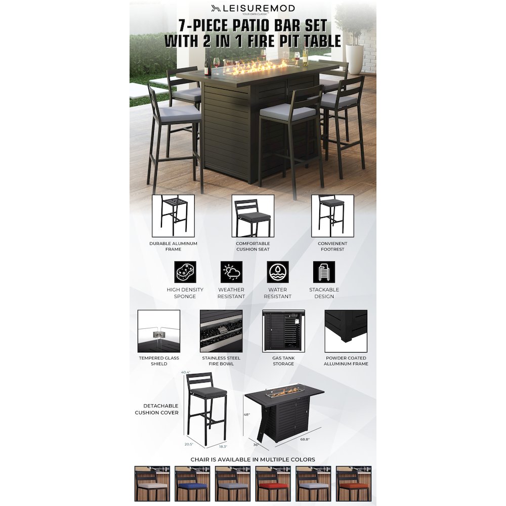 Chelsea Collection Aluminum Outdoor Dining Set