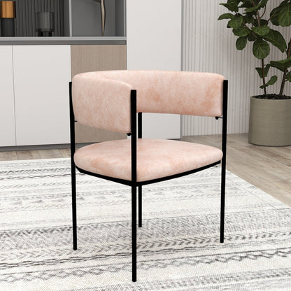 Cyril Collection Modern Chair in Light Brown Velvet