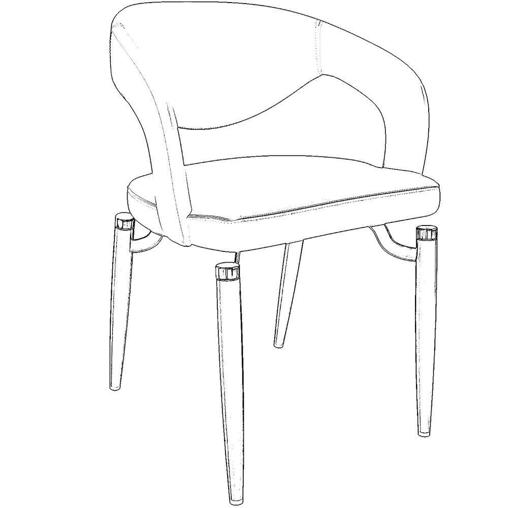 Entice Collection Modern Dining Chair Set of 2 in Grey