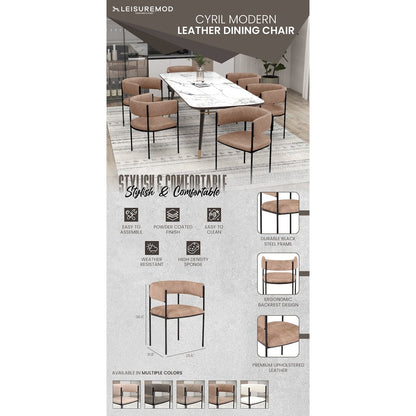 Cyril Collection Modern Chair in Light Brown Velvet