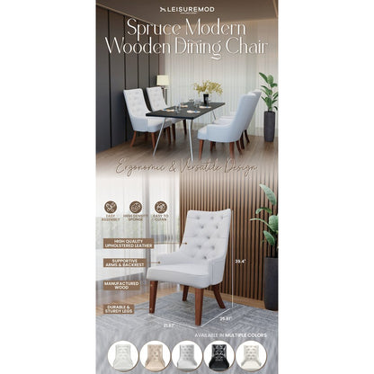 Spruce Collection Modern Wooden Dining Chair in Light Grey