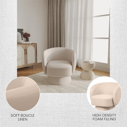 Raze Collection Modern Accent Chair in Oatmean Linen