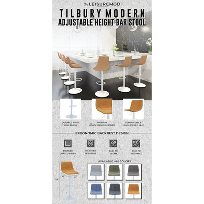 Tilbury - Bar stool White Base- Light Brown