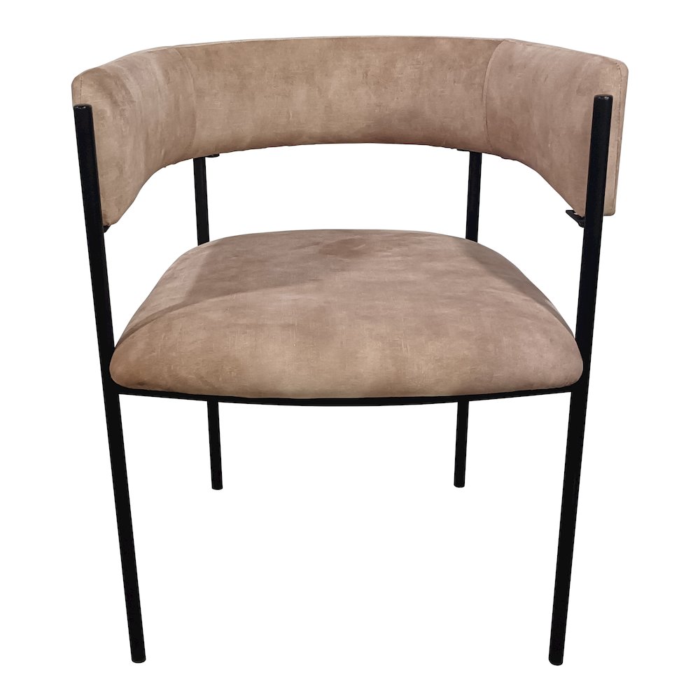 Cyril Collection Modern Chair in Light Brown Velvet