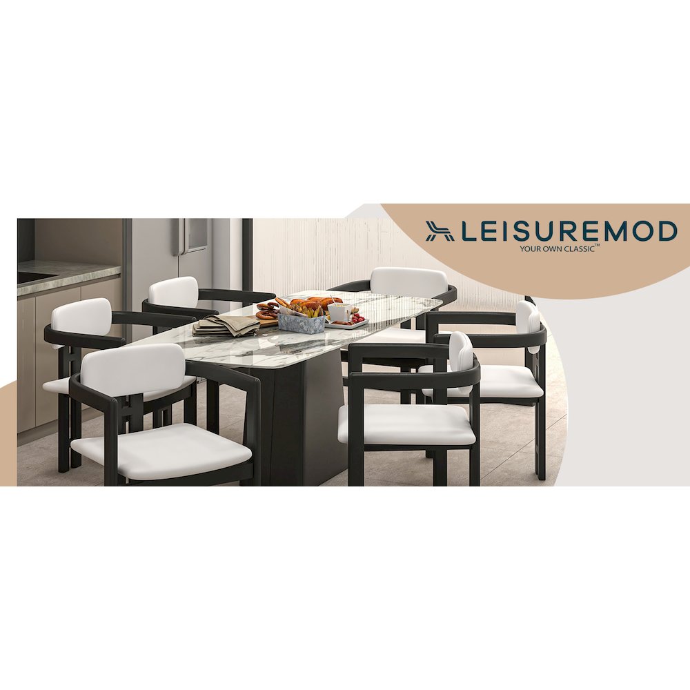 Velo Series Modern Dining Cha...Black Wood with Off White Seat Set of 4