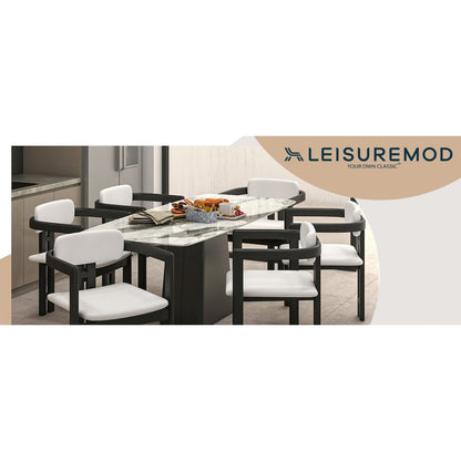 Velo Series Modern Dining Cha...Black Wood with Off White Seat Set of 4