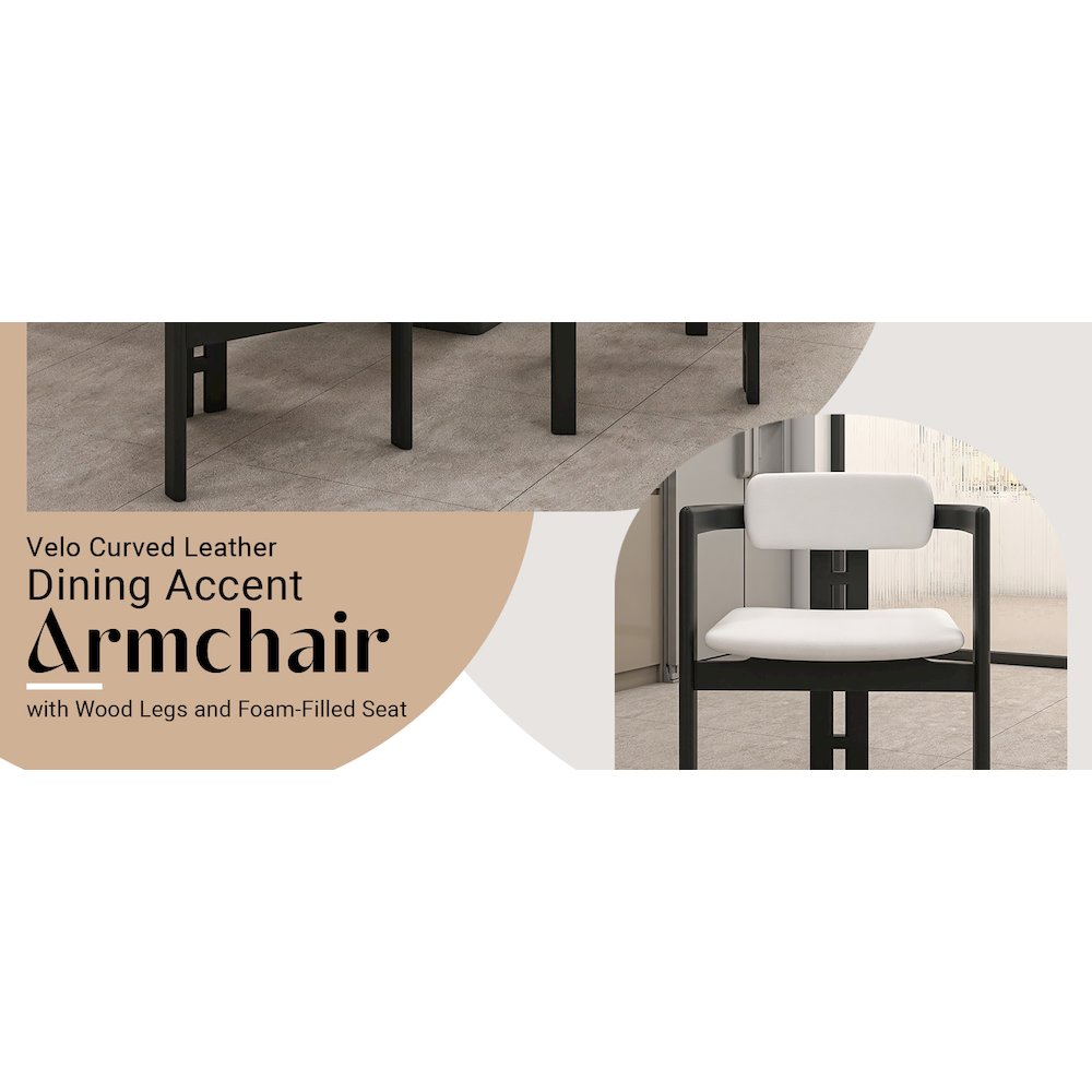 Velo Series Modern Dining Cha...Black Wood with Off White Seat Set of 4