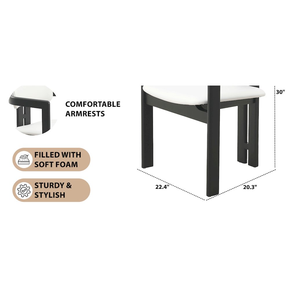 Velo Series Modern Dining Cha...Black Wood with Off White Seat Set of 4