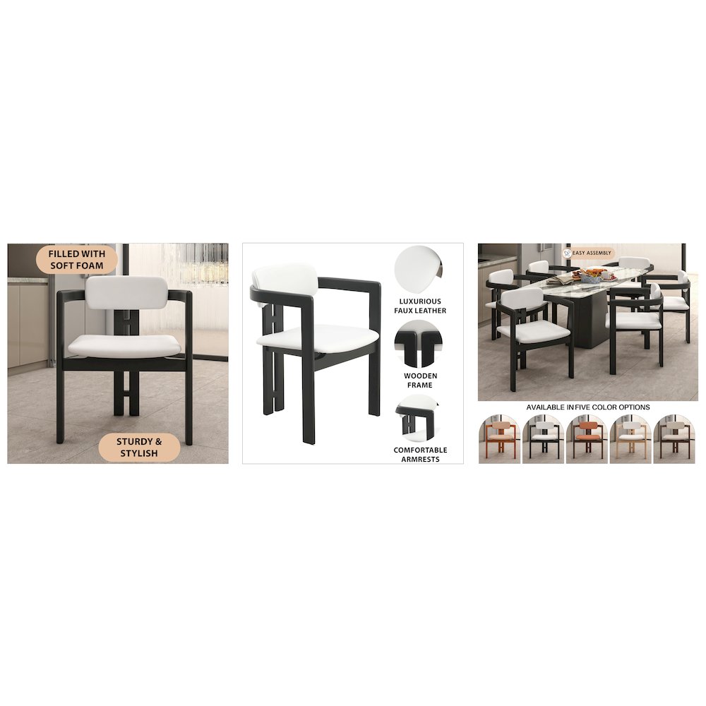 Velo Series Modern Dining Cha...Black Wood with Off White Seat Set of 4