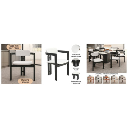 Velo Series Modern Dining Cha...Black Wood with Off White Seat Set of 4