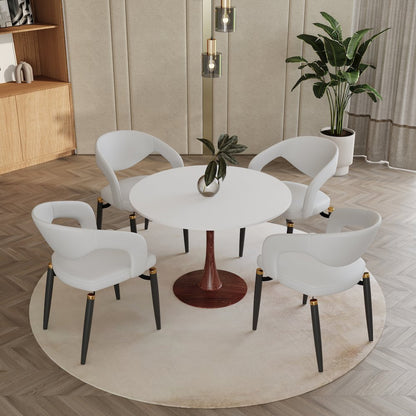 Aleen Series Guest Office Chair In Grey Leather