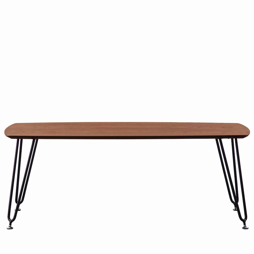 Elmwood Modern Wood Top Coffee Table With Iron Base