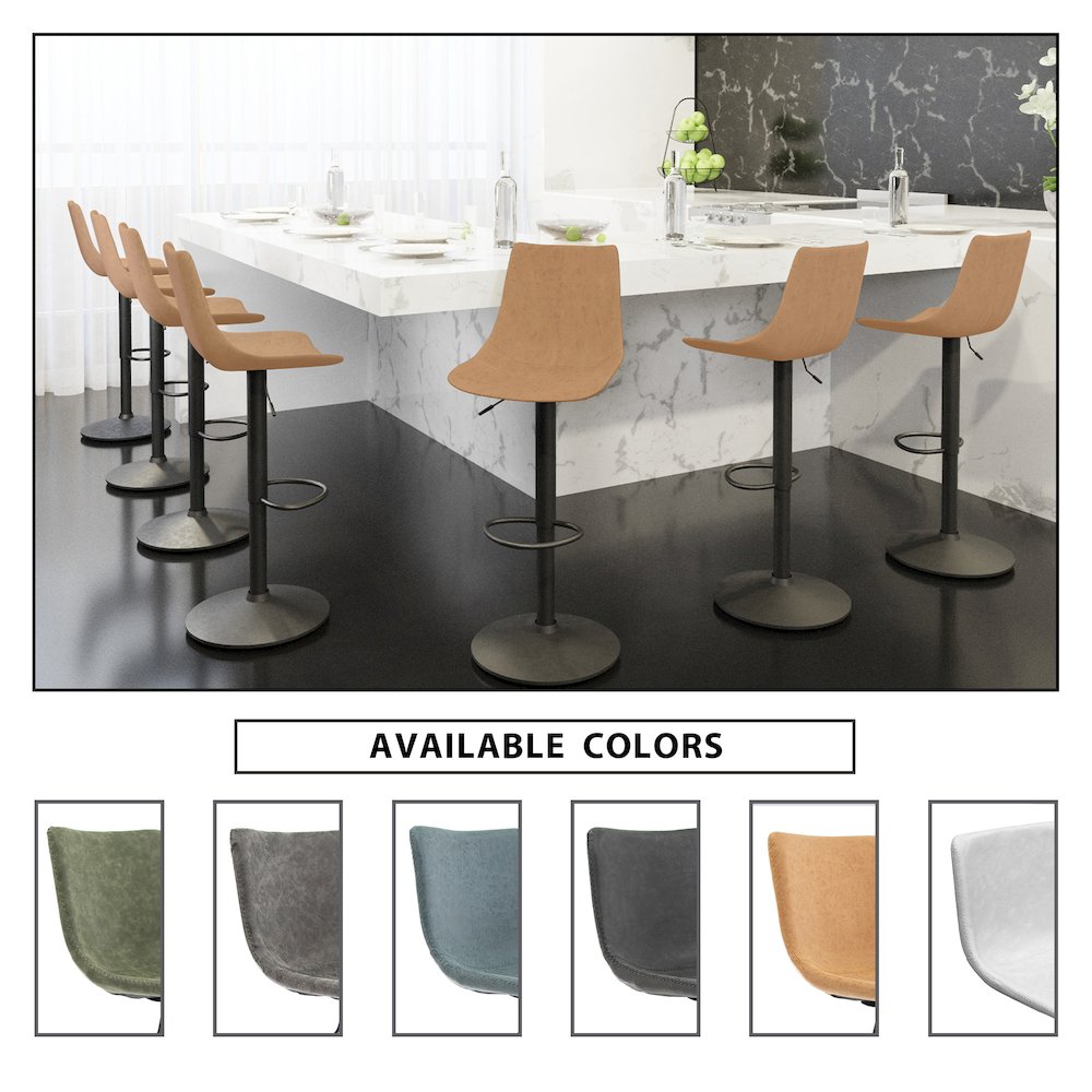 Tilbury Modern Adjustable Bar Stool in Light Brown